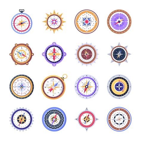 Premium Vector Pack Of Flat Compass Vectors