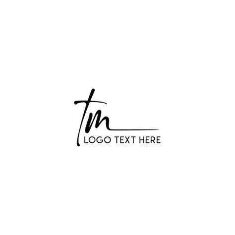 Logotipo De Tm Letras De Tm De Estilo Escrito A Mano Logotipo De