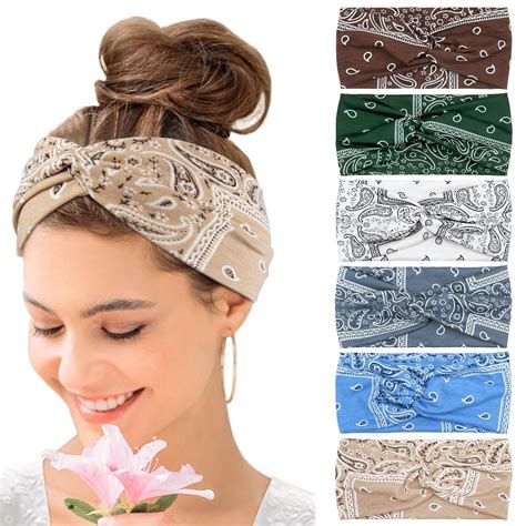 Kavya Haarband Damen 6 Stück Boho Stirnband Damen Dünn Hairband Yoga