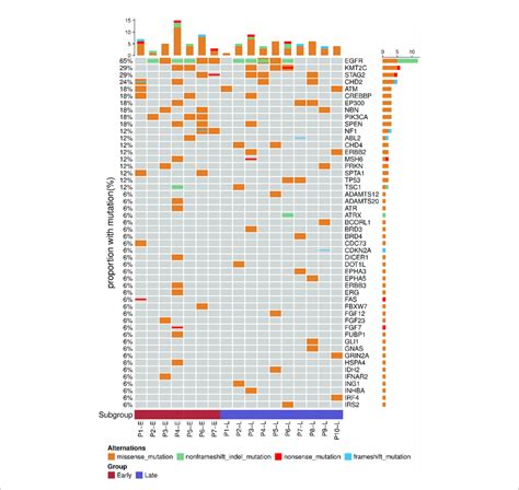 Mutational Profiles Of Early And Late Stage Luad Top Genes With