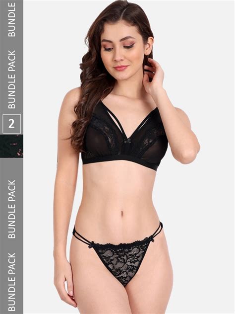Buy FIMS Pack Of Floral Self Design Lingerie Set Lingerie Set For Women Myntra