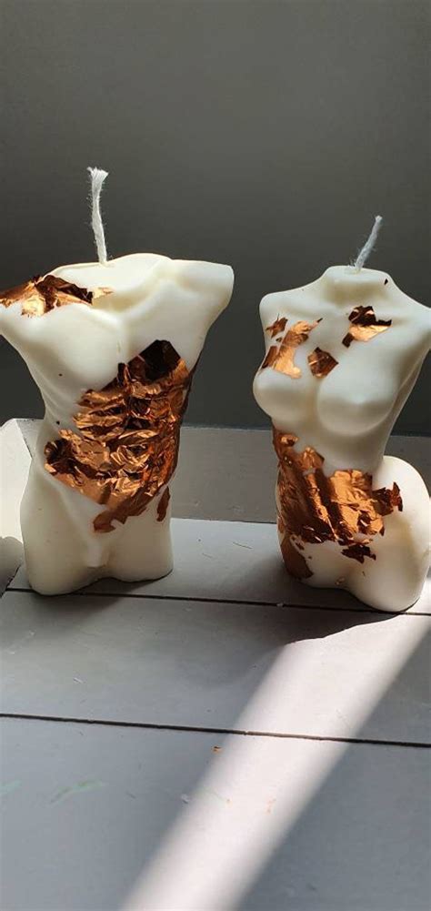 Candles Lady Bust Candle Curvy Sculpture Candle Large Female Body Candle Gold Naked Torso Candle