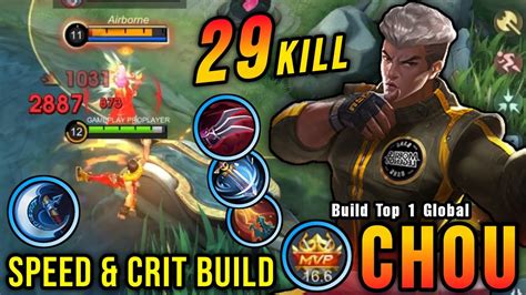 29 Kills Attack Speed And Critical Build Chou Offlane Monster Build