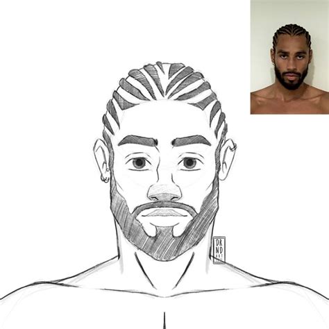 Drawing male face from reference., on ArtStation at https://www ...