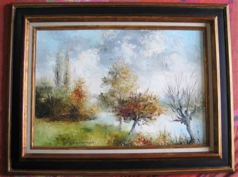 Ancien Tableau Impressionniste Paysage Sign Et Encadr Huile Sur