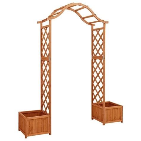 Pergola de jardin avec jardinière en bois de sapin massif ASHATA