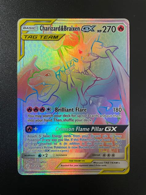 Pokemon Tcg Charizard Braixen Gx Hyper Rare Sun Moon