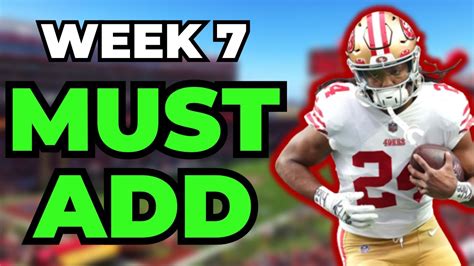 BEST Week 7 Fantasy Football Waiver Wire Pickups MUST HAVE Players