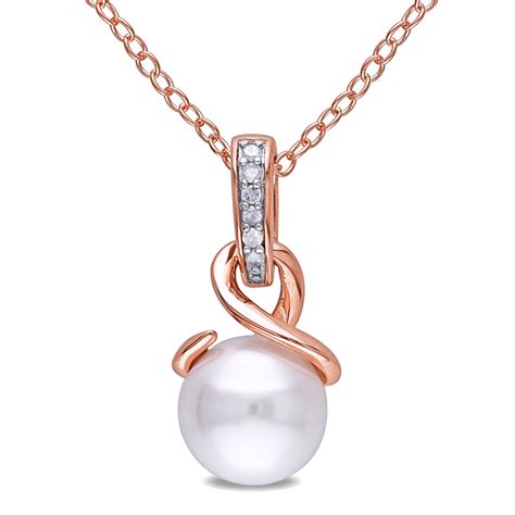 Everly Women's 8mm Cultured Pearl Sterling Silver Pendant - Walmart.com