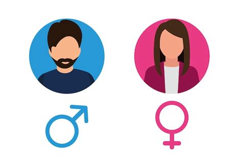 Premium Vector | Male and female icon. Man and woman gender symbols. User avatars. Gentleman and ...