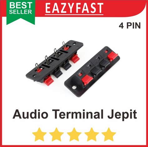 Jual Audio Terminal Jepit Capit Kabel Speaker 4 Pin Jalur Box Salon