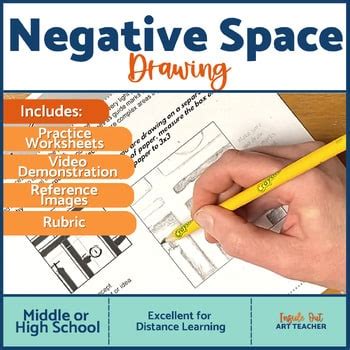 Negative Space Drawing Worksheets Middle School Art High School Art