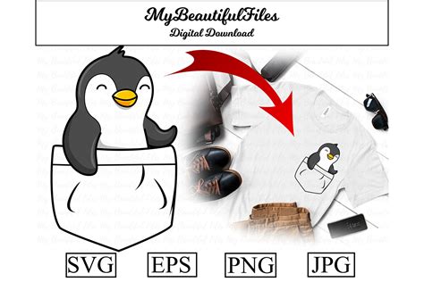 Penguin Pocket Illustration Graphic by MyBeautifulFiles · Creative Fabrica