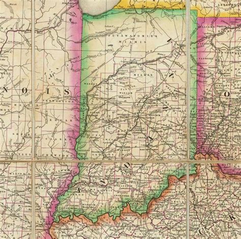 Indiana Map 1829 Indiana Map Vintage World Maps Map
