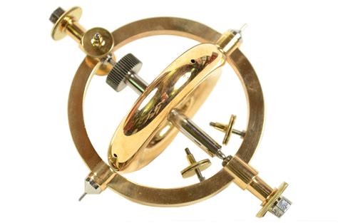 Brass Gyroscope Of The Second Half Of The Xix Century Placed In Its