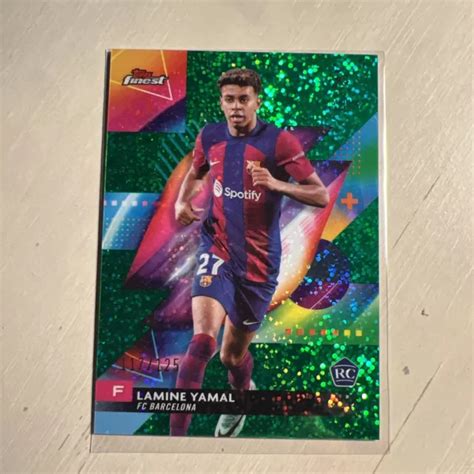 LAMINE YAMAL 2023 24 Topps Finest UCC Green Speckle Rookie D 125