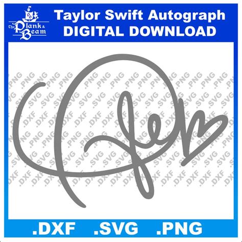 Taylor Swift Autograph SVG PNG & DXF Digital Download - Etsy