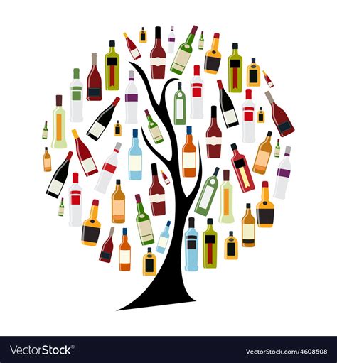 Silhouette Alcohol Bottle Royalty Free Vector Image