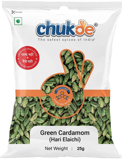 Chukde Hari Elaichi Green Cardamom Whole Spices 25g