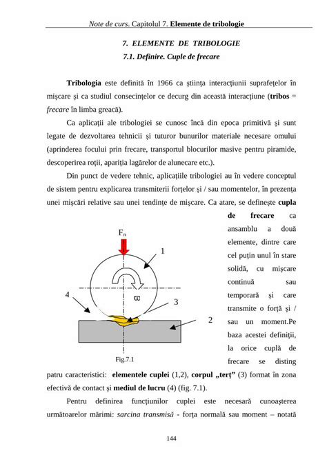 PDF Note De Curs Capitolul 7 Elemente De Tribologie 7 Note