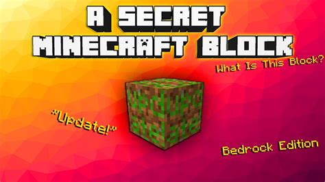 Minecraft What Is This Secret Block Youtube