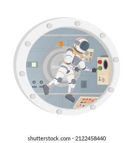 Astronaut Controls Spacecraft Control Panel Setup Stock Vector (Royalty ...