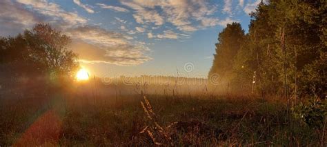 Mist In The Sunset Stock Image Image Of Horizon Prairie 255298143