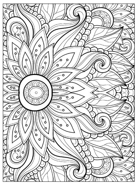 Flower Coloring Pages For Adults Printable Coloring Pages