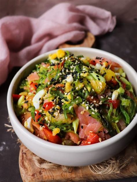 Seaweed Salad With Smoked Salmon Havoc In The Kitchen