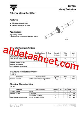 BY228 Datasheet PDF Vishay Siliconix