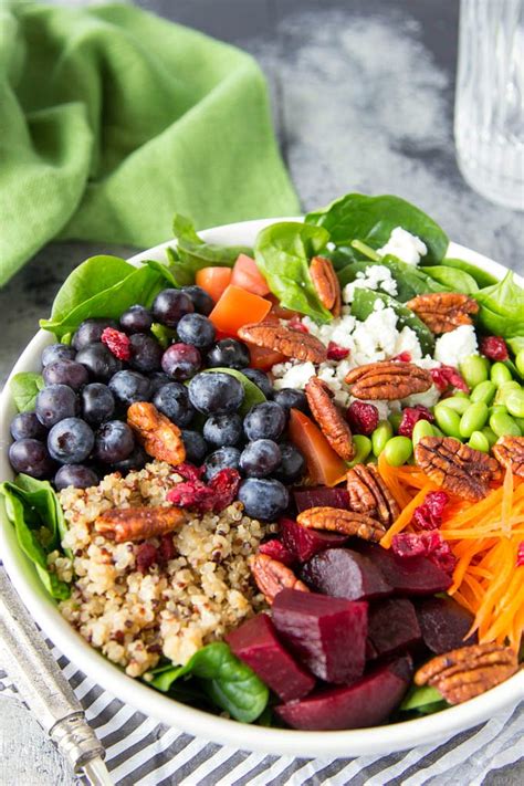 Quinoa Spinach Blueberry Superfood Bowl Simple Healthy Kitchen