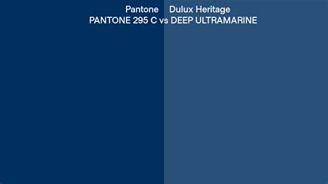 Pantone 295 C Vs Dulux Heritage Deep Ultramarine Side By Side Comparison