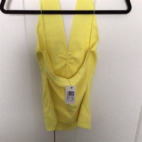 Glassons Yellow Backless Top Size L Brand New With Depop