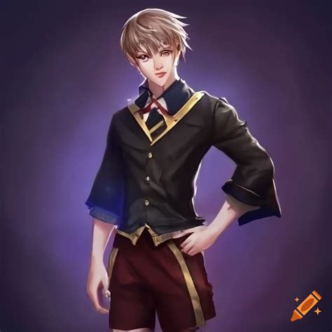 Fantasy Male Student In Dark Magic Uniform On Craiyon