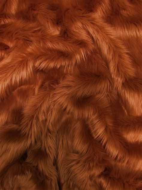 Rust Solid Shaggy Long Pile Faux Fur Fabric By The Yard Big Z Fabric
