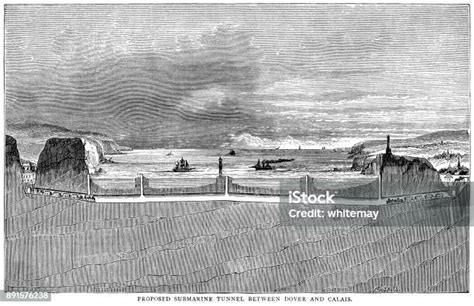 Proposed Submarine Tunnel Between Dover And Calais Stock Illustration ...