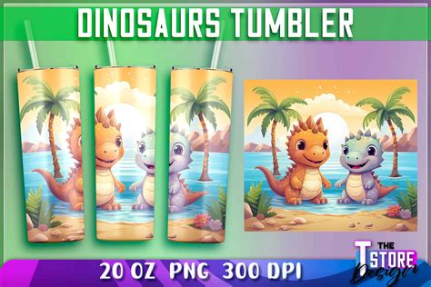 Dinosaurs Tumblers Wrap Oz Graphic By The T Store Design Creative