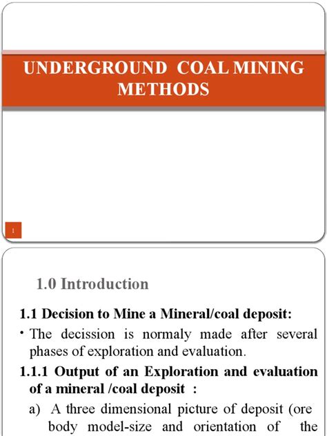 L3 Underground Coal Mining Methods Pdf Coal Mining Mining