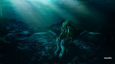 Cthulhu Sculpture Underwater [1920x1080] | High quality wallpapers ...