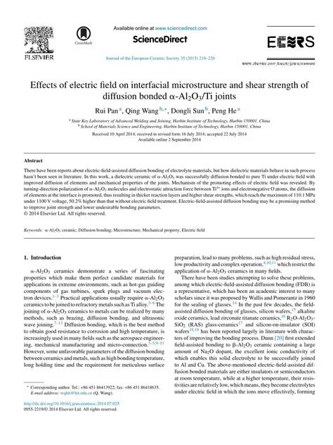 PDF Effects Of Electric Field On Interfacial Microstructure And Shear