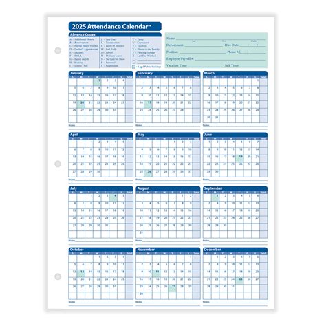 Employee Attendance Calendar Excel Template Calvin Idris