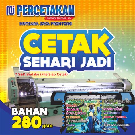 Jual CETAK SPANDUK BANNER MURAH FLEXI STD Kab Bekasi Mutiara