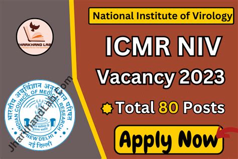 Icmr Niv Vacancy Apply Now