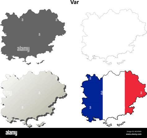 Var Provence Outline Map Set Stock Vector Image Art Alamy