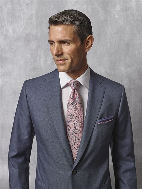 Slate Blue Plaid Suit Oxxford Collection Tom James Company