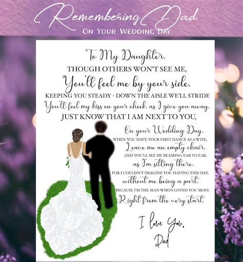 Custom to My Daughter Wedding Day Poem From Father Who Cannot - Etsy