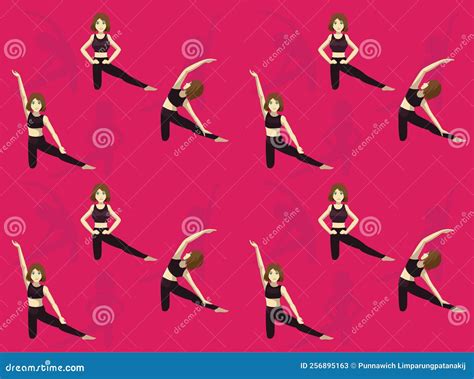 Yoga Gate Pose Parighasana Animation Seamless Wallpaper Background