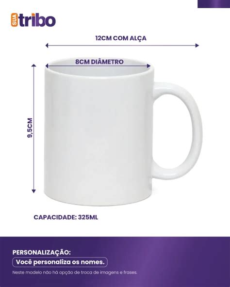 Caneca personalizada Dinda de Coração o nome Sua Tribo