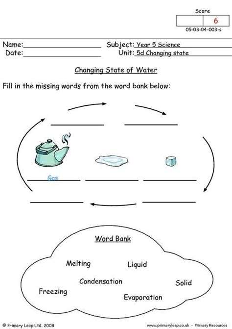 Science Of Water Worksheet Answers