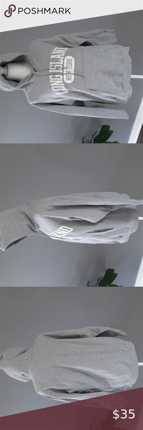 Grey Hooded Long Island Sweatshirt Grey Hooded Sweatshirt Shop
